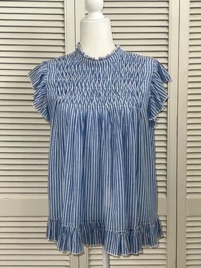 Anthropologie Uli Ruffled Blouse Size L